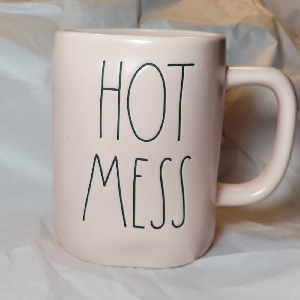 Rae Dunn 'Hot Mess' pink mug. NEW!